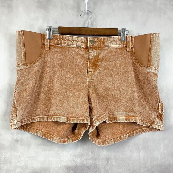 Ingrid & Isabel Maternity Pants - Isabel Maternity Denim Shorts Size 16 Acid Wash Side Panels Summer Beachy Comfy